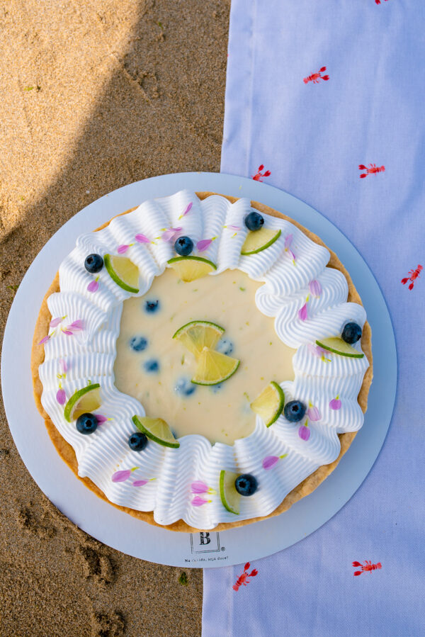 Tarte de lima e mirtilos de Verão